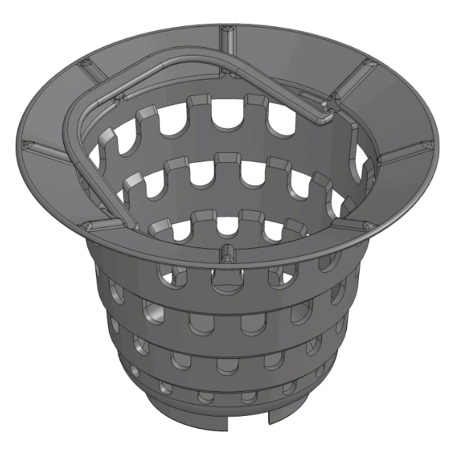 Schmutzfangeimer Kunststoff (Sieb) für senkrechte Anschlussöffnung DN/OD 200, schwarz