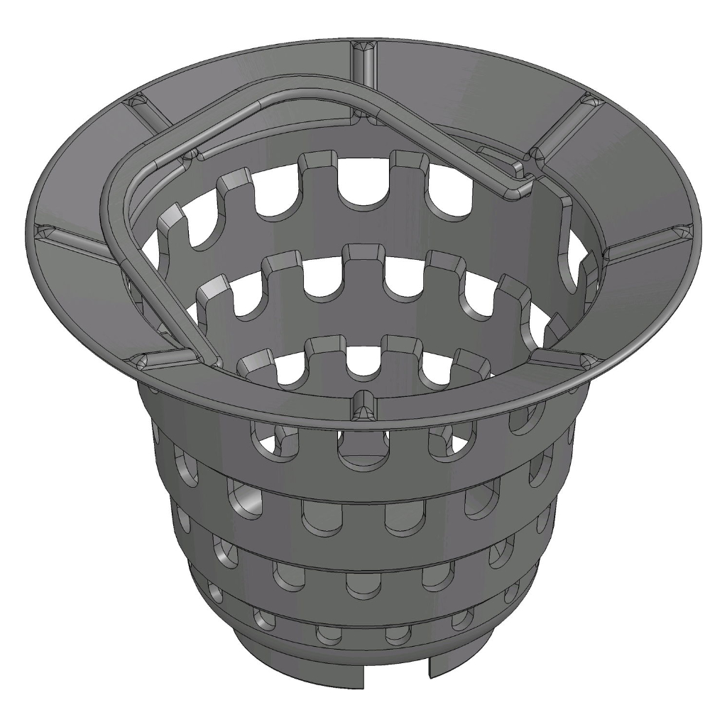 Schmutzfangeimer Kunststoff (Sieb) für senkrechte Anschlussöffnung DN/OD 200, schwarz