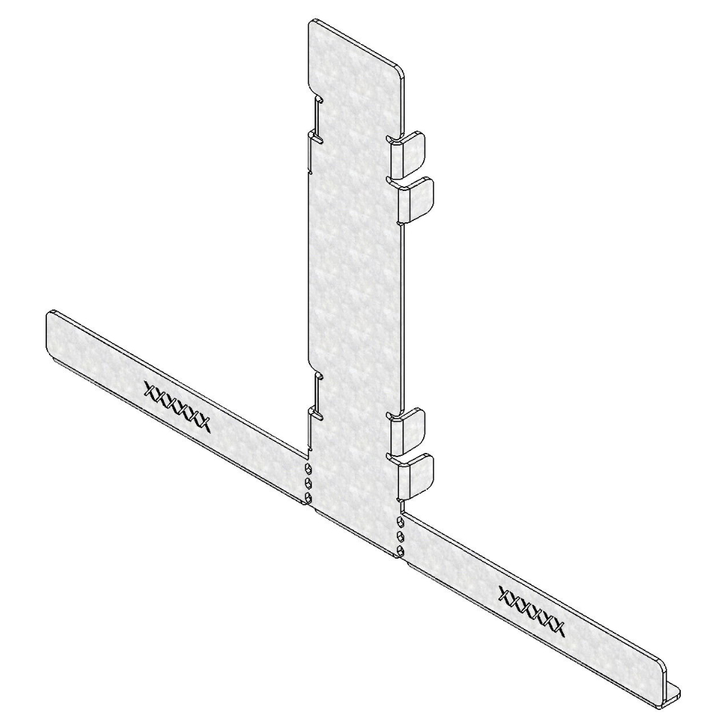 Stirnwand, verz. f.Doppelschlitzabdeck. SW 2x12,5mm,H=160mm