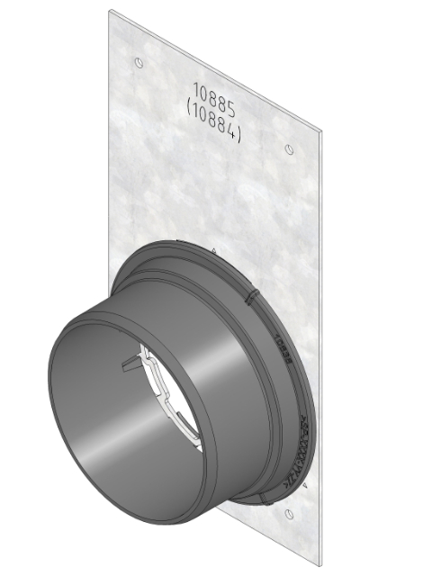 RECYFIX HICAP F 2000 Stirnwand mit GK2000-Stutzen DN/OD 110, verzinkt