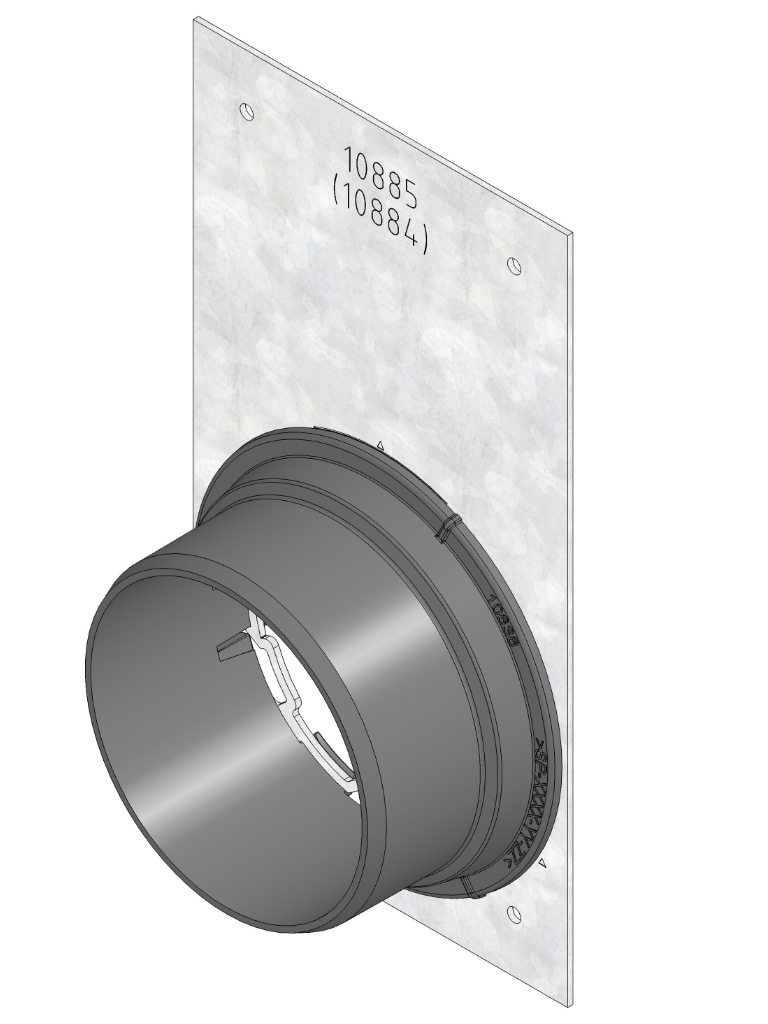 RECYFIX HICAP F 2000 Stirnwand mit GK2000-Stutzen DN/OD 110, verzinkt