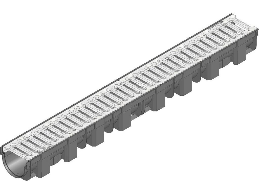 TOP X Rinne mit Stegrost, verzinkt, 1 m