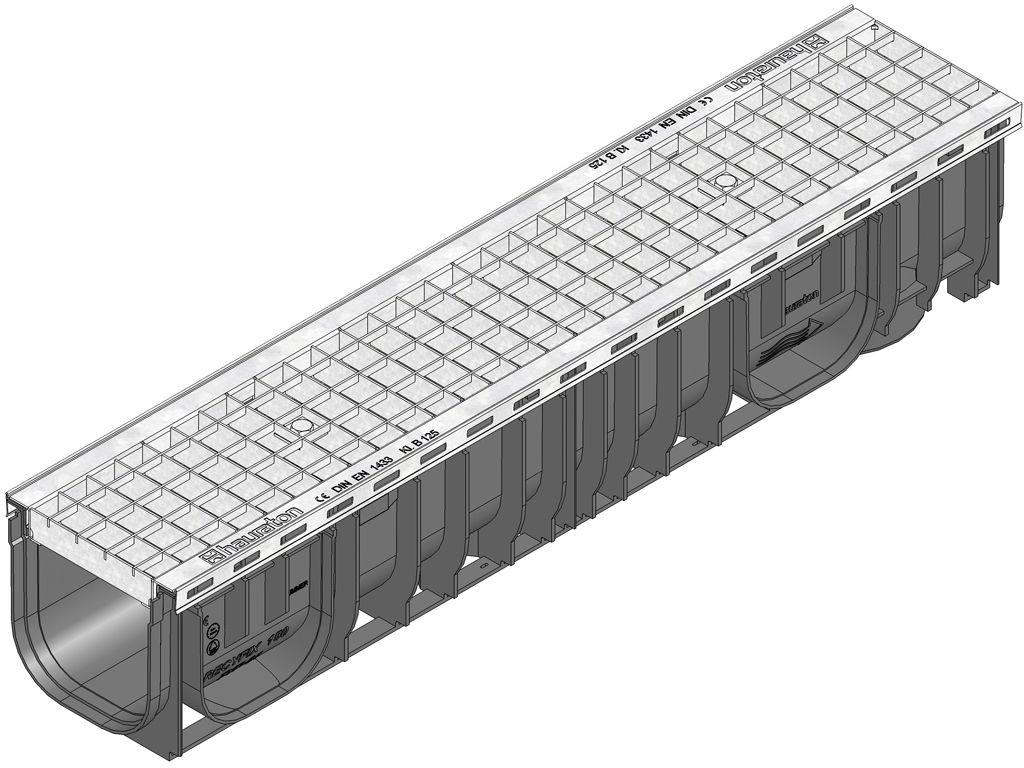 RECYFIXPLUS150 RinneTyp100+Gitterrost MW30/10,verz.arret.1m