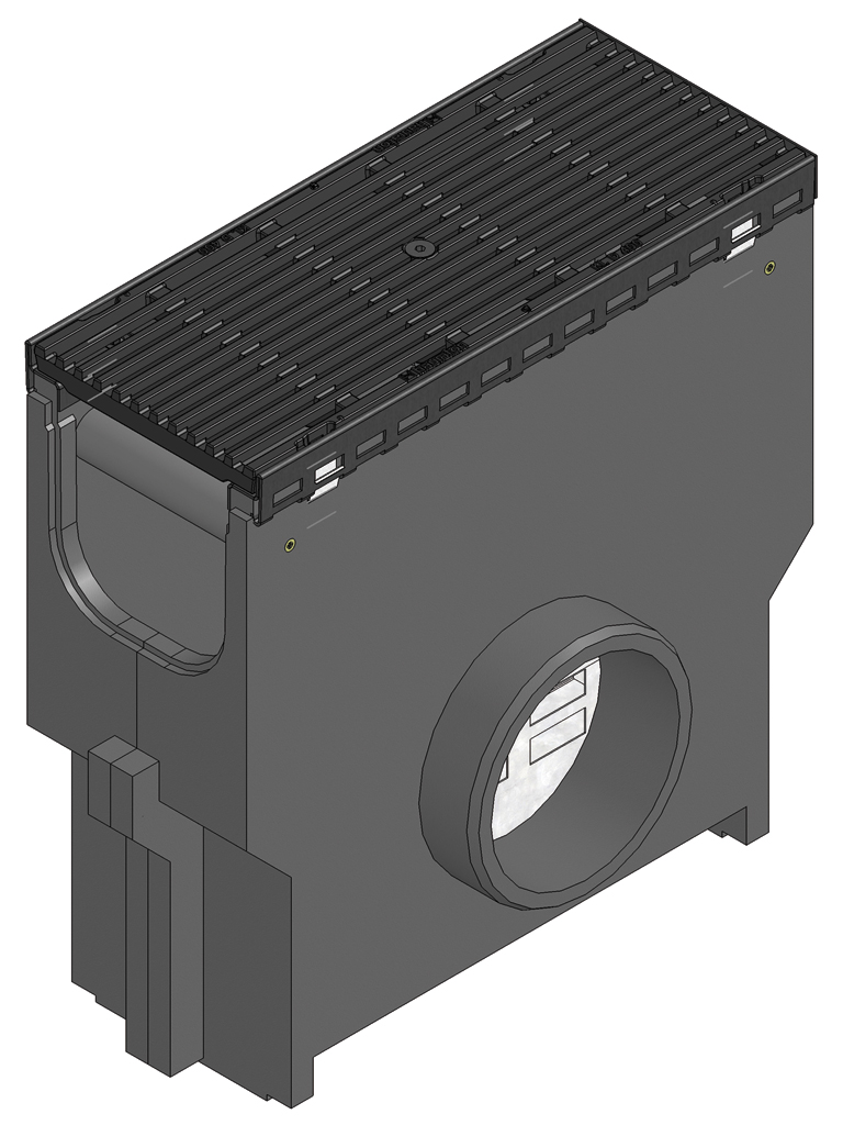 Einlaufkasten+Gitterrost MW 30/10 mmEimer,L=0,5 m