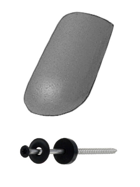 Gratanfangstein glatt inkl. Glockenschraube zinkgrau