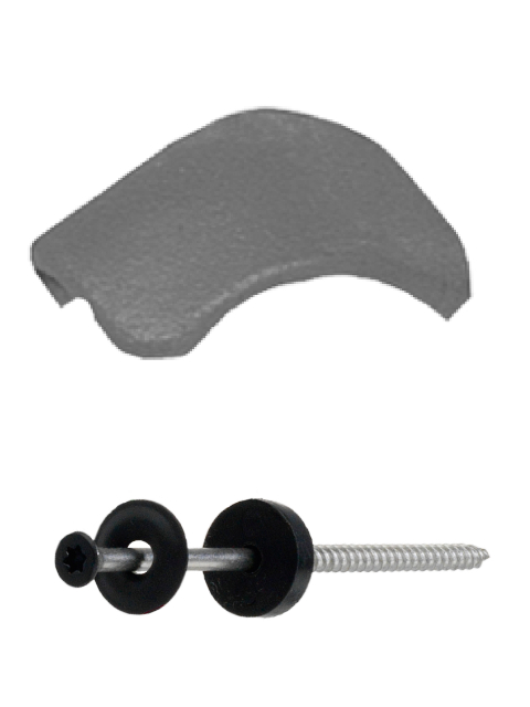 Gratverteilerstein glatt inkl. Glockenschraube zinkgrau