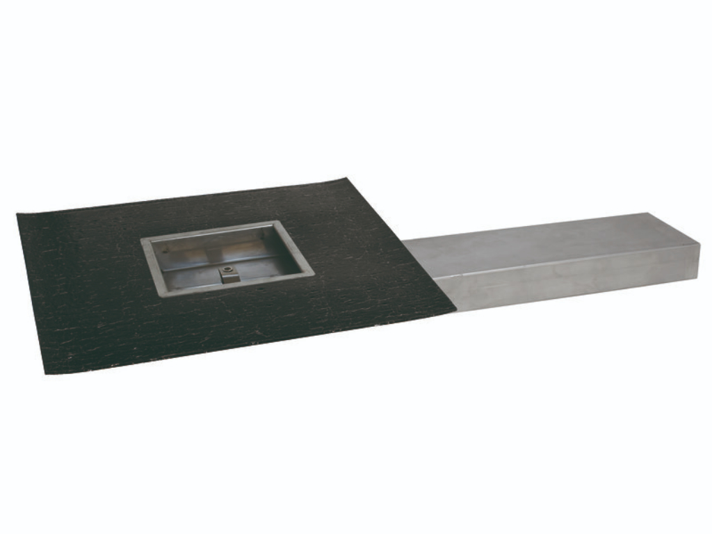 Edelstahl Ultima Attikaablauf abgewinkelt 160 x 40 mit