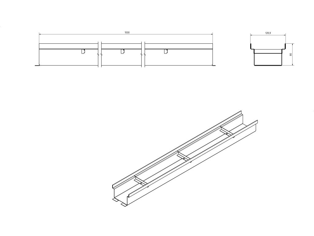 Rinnenkörper geschlossen – Materialstärke 1,00 mm