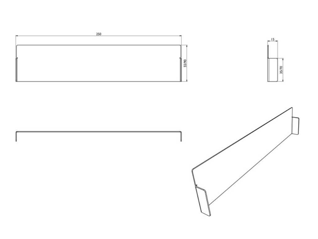 BG-FLEX, FA Stirnplatte B 250, H 30 u. H 40, Edelstahl