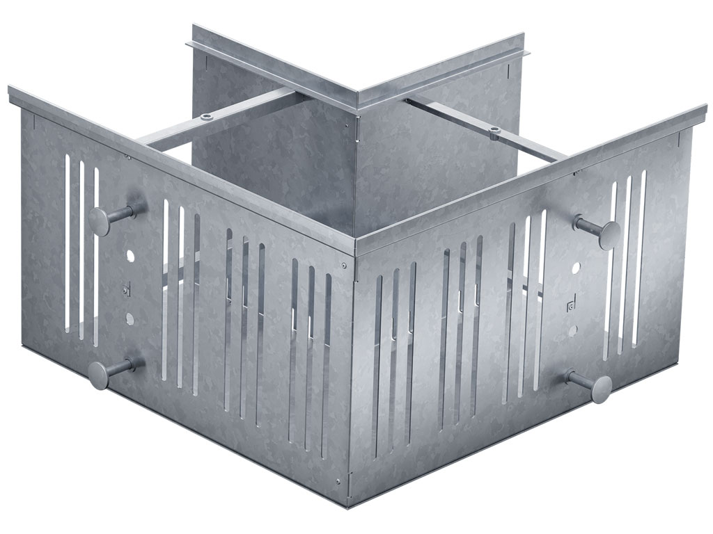 Rinnenkörper Eckelement 90° perforiert - Materialstärke 1,5 mm