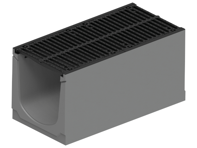 Schwerlastrinne mit Gusszarge und Sicherheitsfalz NW 400, Ablaufbohrung