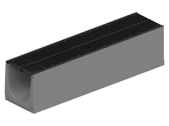 Schwerlastrinne mit Gusszarge und Sicherheitsfalz NW 500, Ablaufbohrung