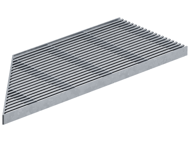 Design-Längsstabrost für Eckelement verzinkt rechts RB 200