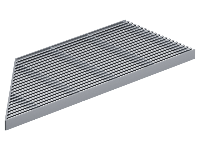 Design-Längsstabrost für Eckelement Edelstahl rechts RB 200
