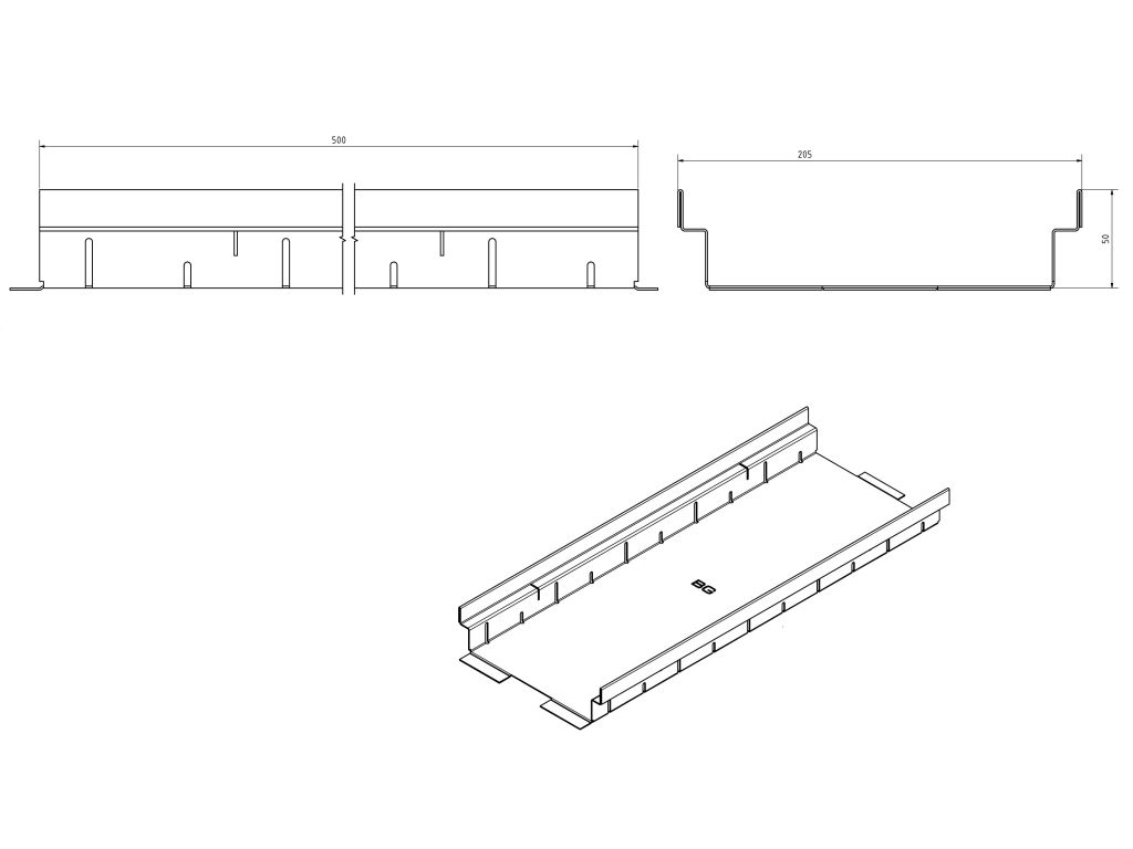 Rinnenkörper barrierefrei – Materialstärke 1,00 mm