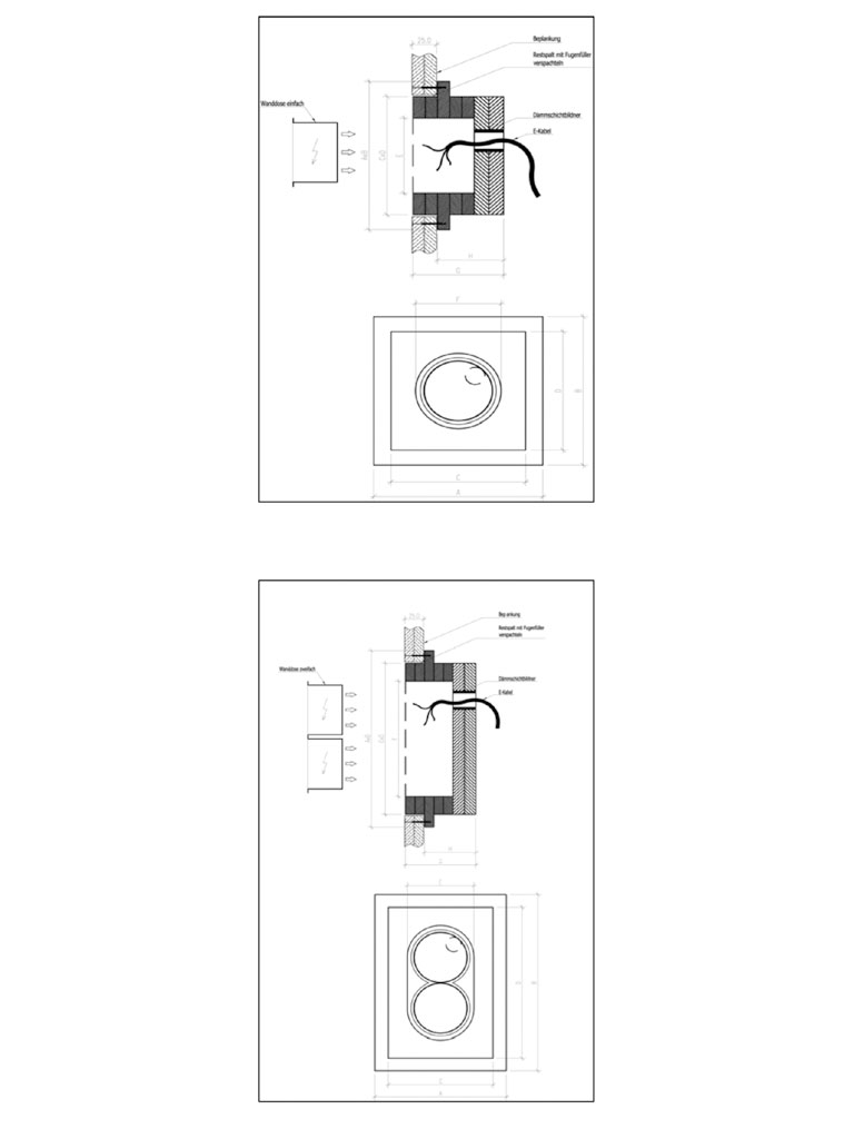 Deckenspotabschottung EI 30, Ø 68mm