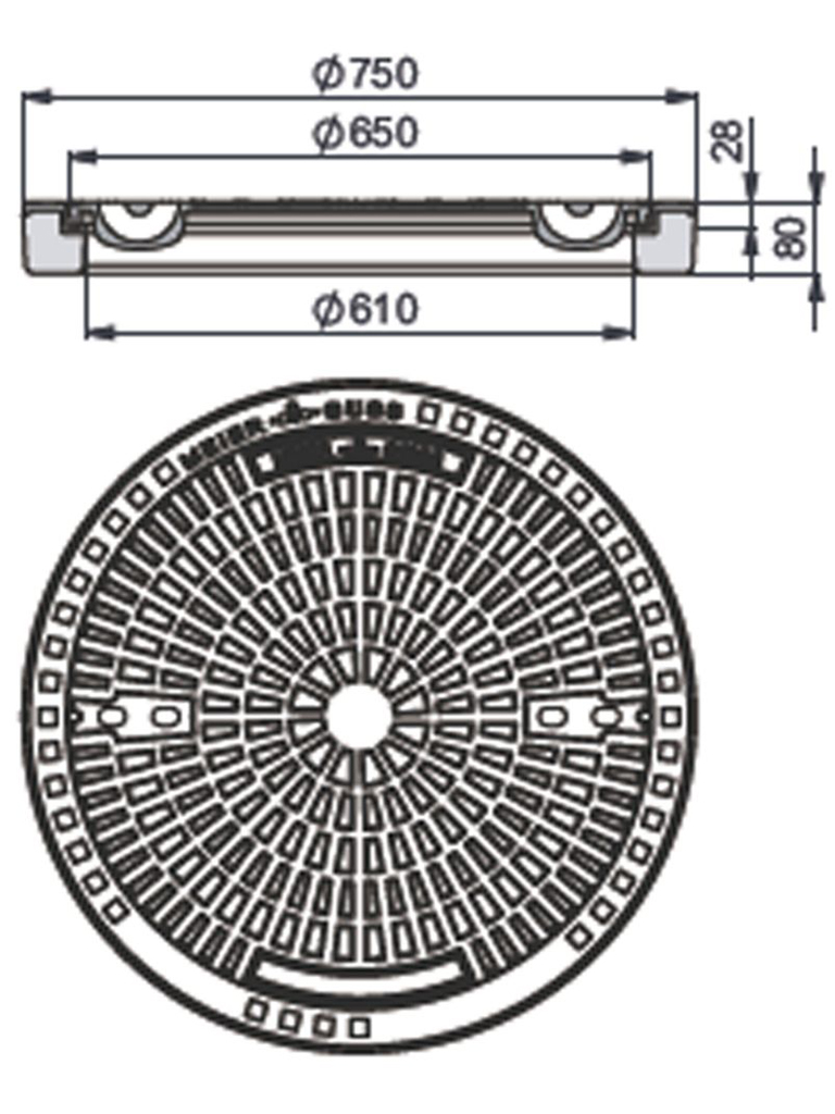 Rahmen: Beton-Guss | Deckel: Gusseisen