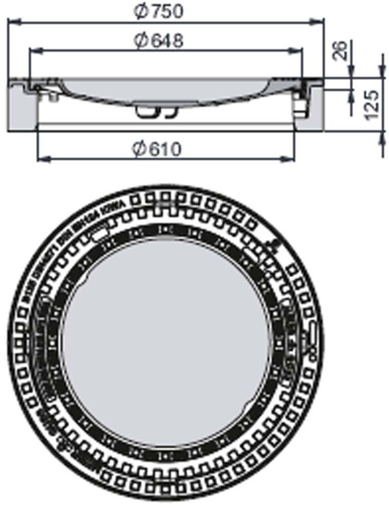 Rahmen: Beton-Guss | Deckel: Beton-Guss