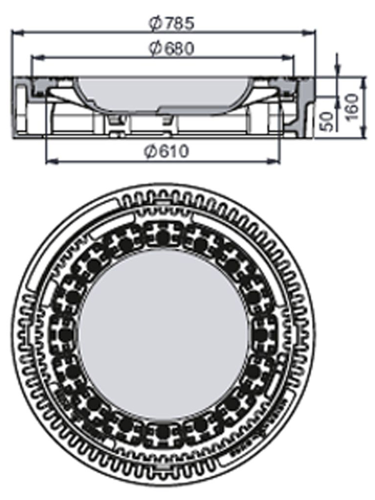 Rahmen: Gusseisen | Deckel: Beton-Guss