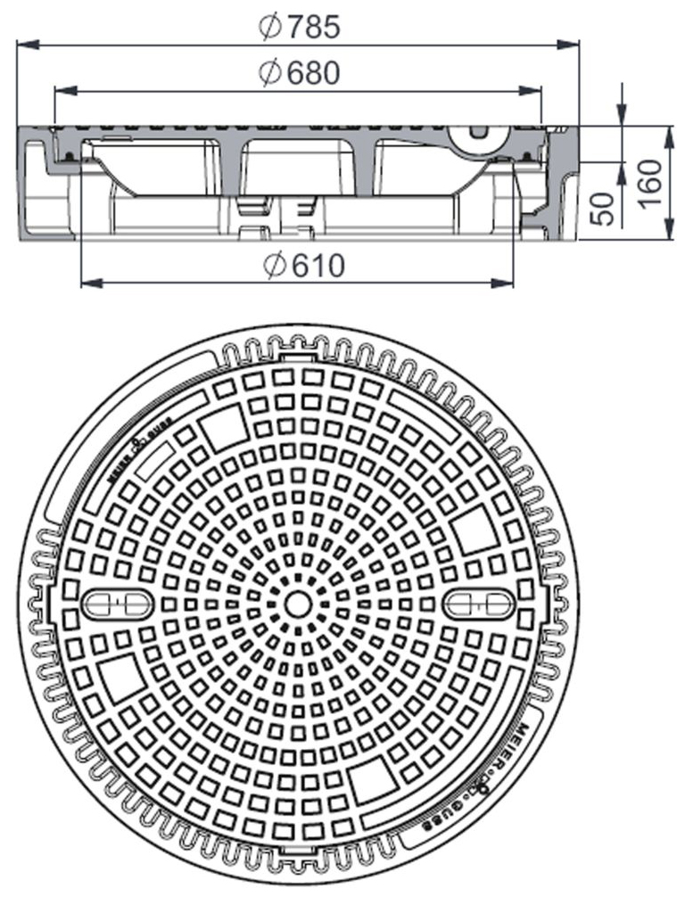 Rahmen: Gusseisen | Deckel: Gusseisen