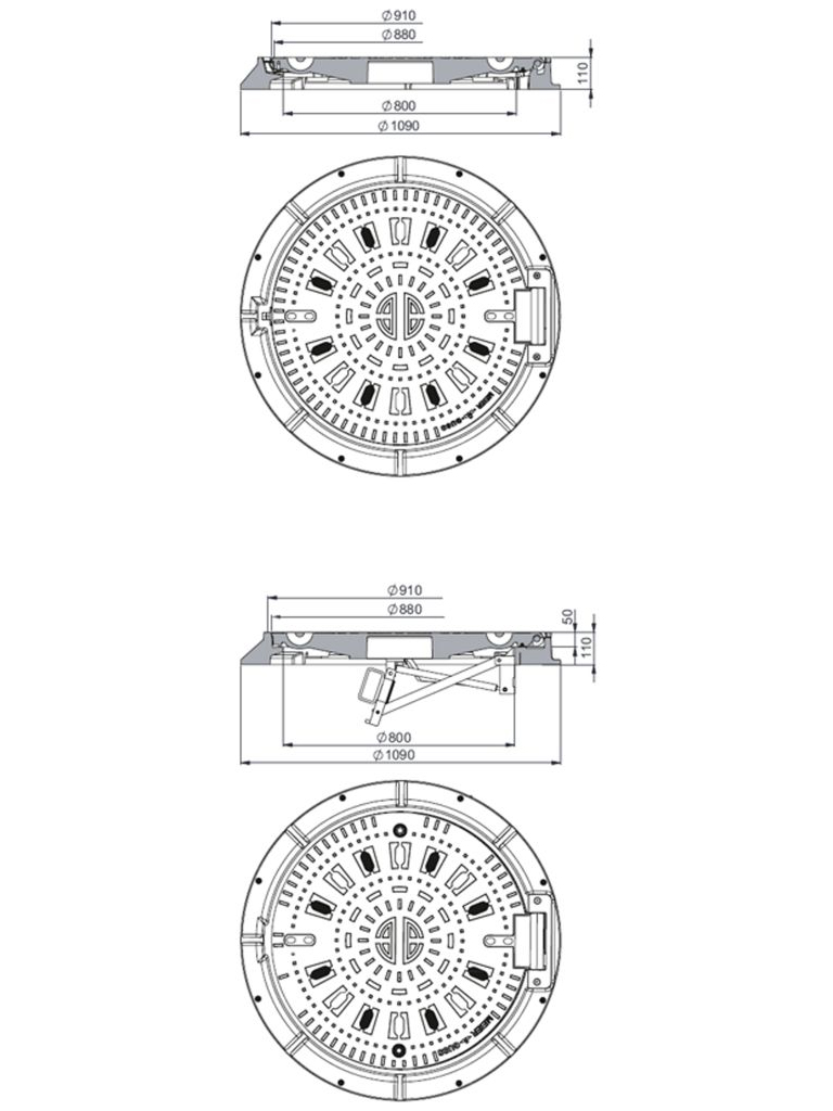 Rahmen: Gusseisen mit Flansch | Deckel: Gusseisen System BUDALOCK®