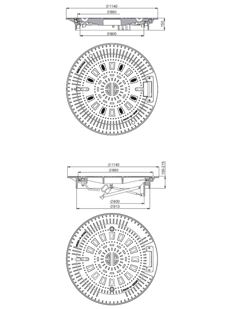 Rahmen: Gusseisen selbstnivellierend | Deckel: Gusseisen System BUDALOCK®