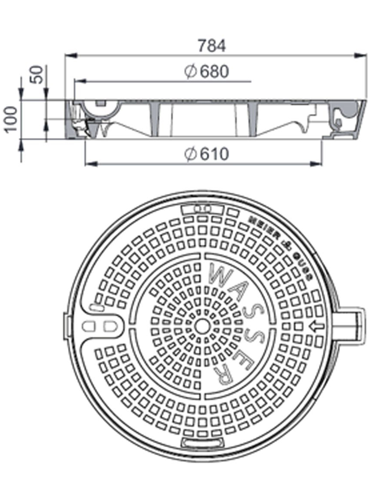 Rahmen: Gusseisen | Deckel: Gusseisen – System MEITOP®-H