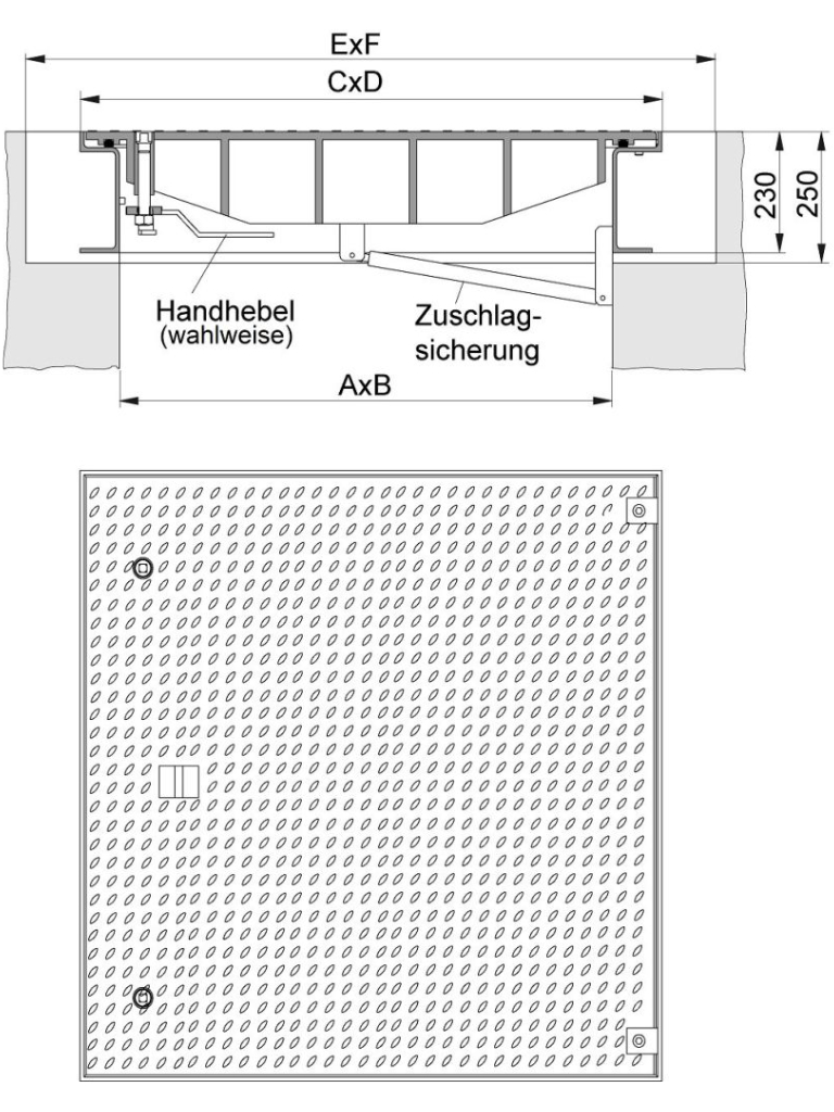 Rahmen: Stahl, nichtrostend | Deckel: Stahl, nichtrostend