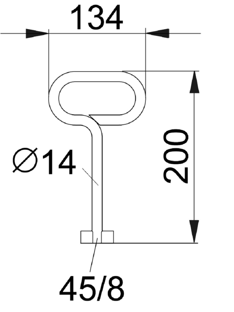 Aushebeschlüssel aus Stahl