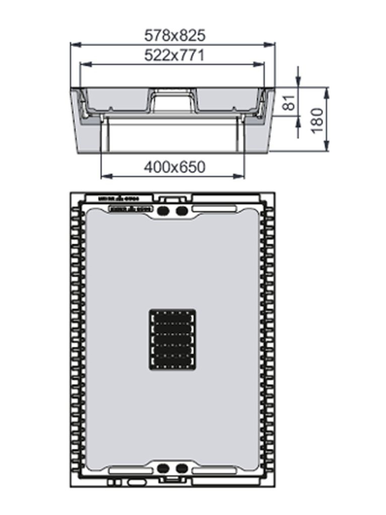 Rahmen: Beton-Guss | Deckel: Beton-Guss | zum Kabel-Abzweigkasten 650/400