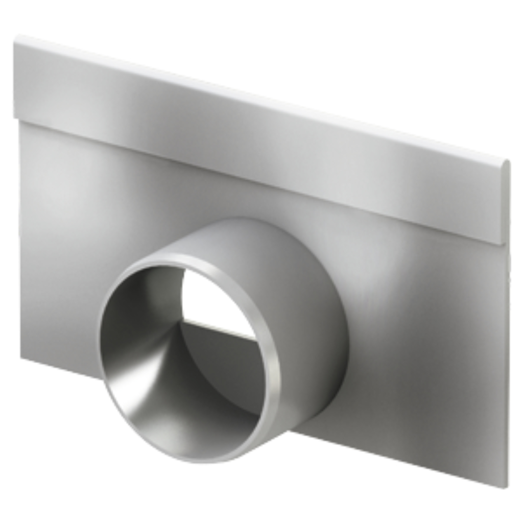 Stirnwand mit Stutzen für Rinnenende (Flachrinne) Edelstahl NW 100