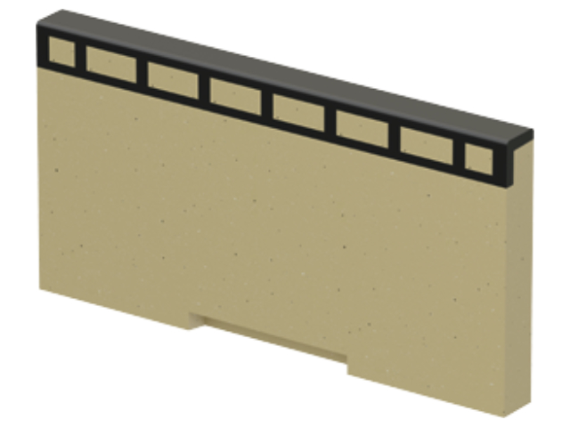 Kombistirnwand (Flachrinne) Edelstahl NW 200