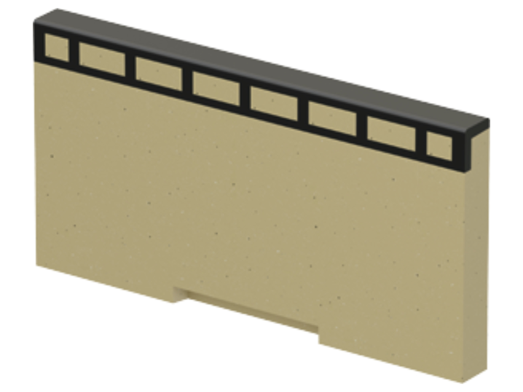 Kombistirnwand (Flachrinne) Edelstahl NW 200