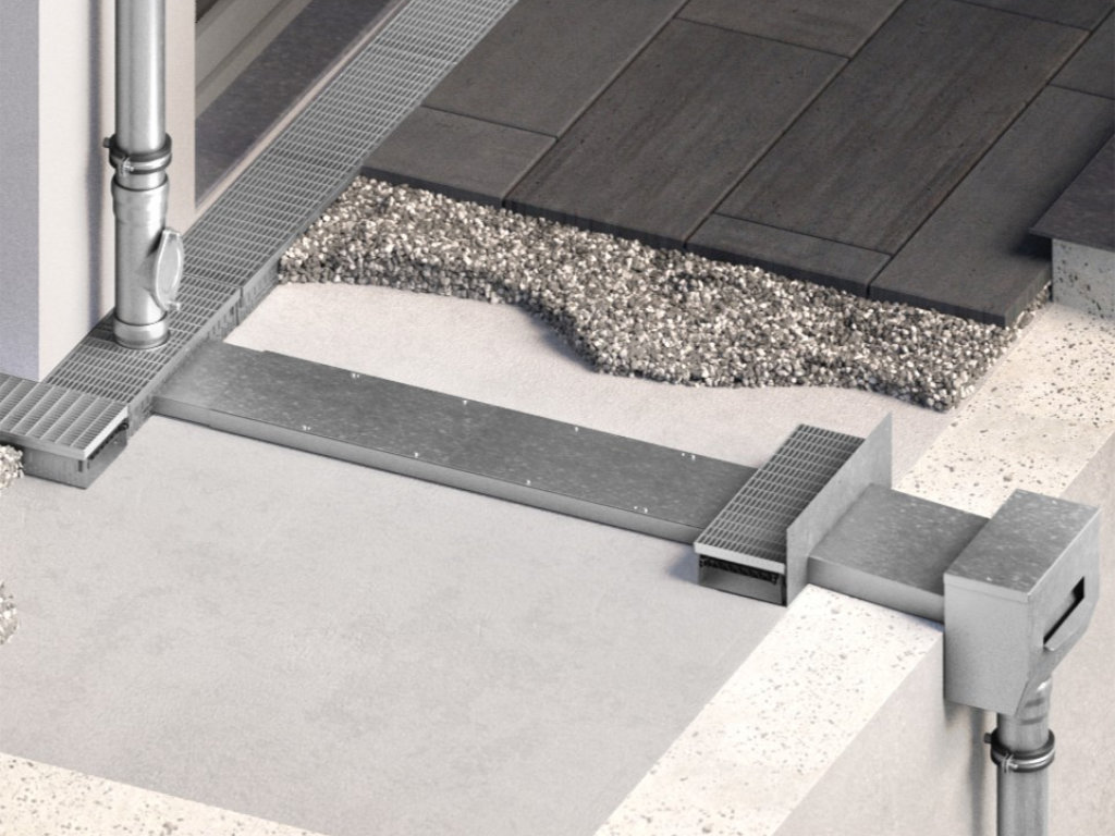 Kaskadenelement Profiline 2.0 Bauhöhe 100, Stahl verzinkt, Breite 130 mm