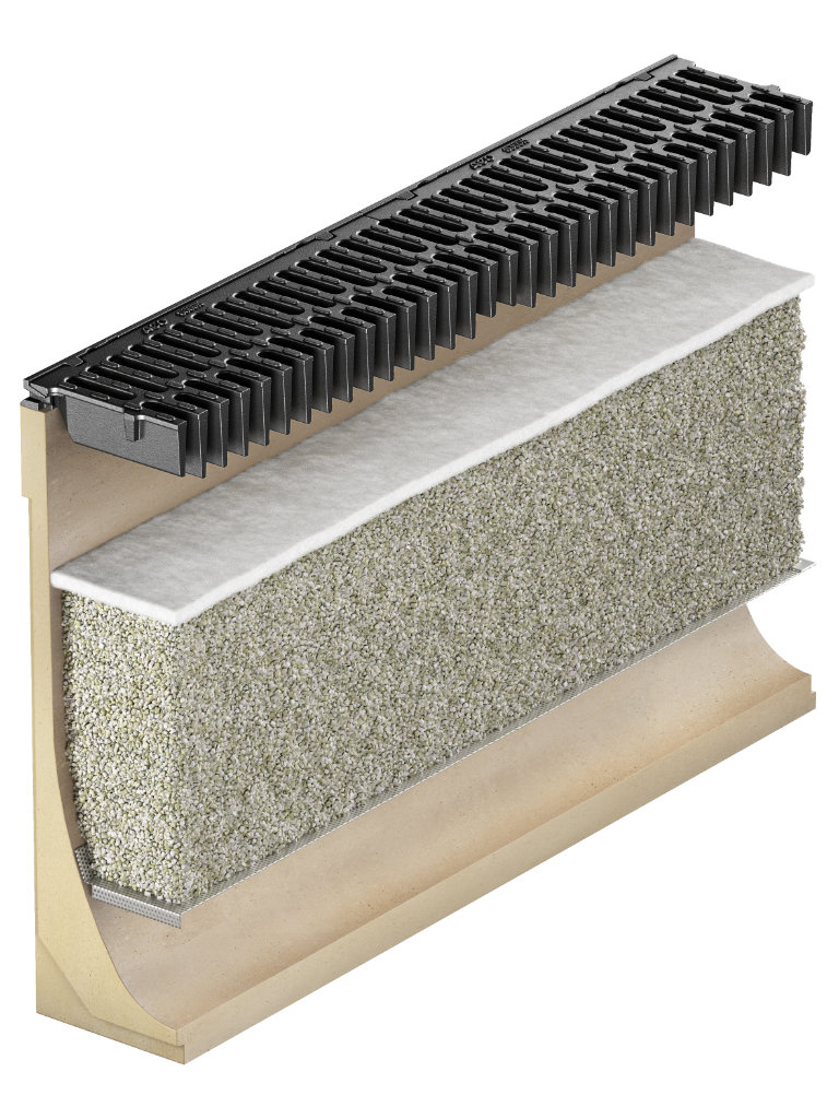 Set ACO PowerDrain Stormclean 300 Substratrinne mit Boden-Trennblech
