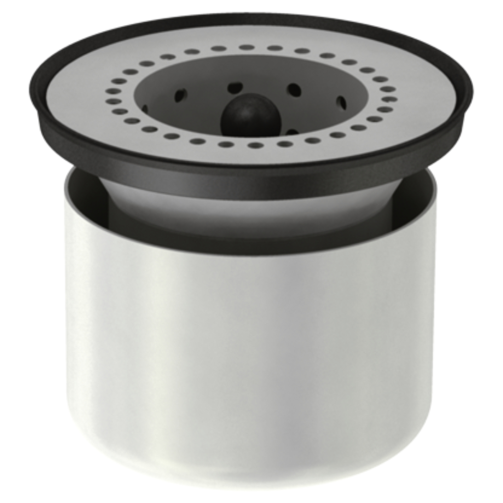 Geruchsverschluss und Schmutzeimer Edelstahl