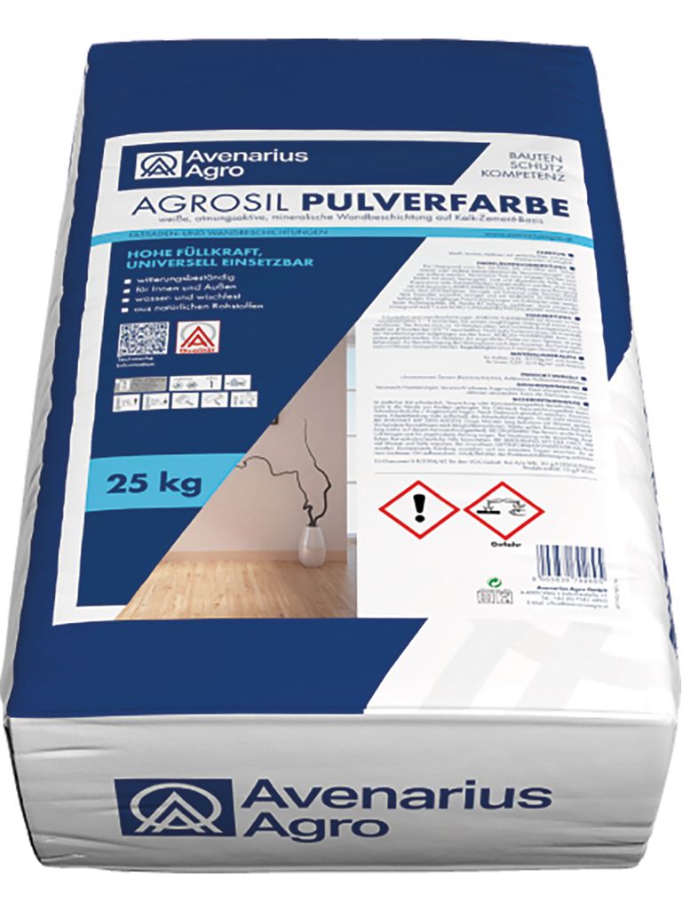 Agrosil Pulverfarbe weiß 25 kg