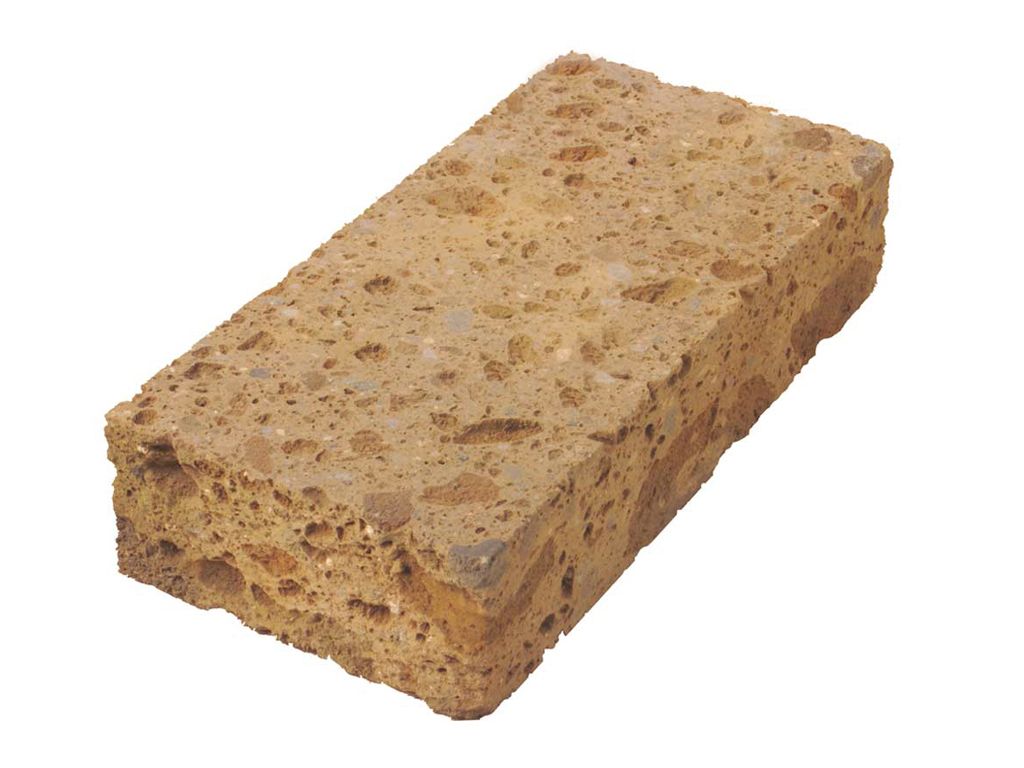 Tuffsteinblock, Braun, diamantgeschliffen