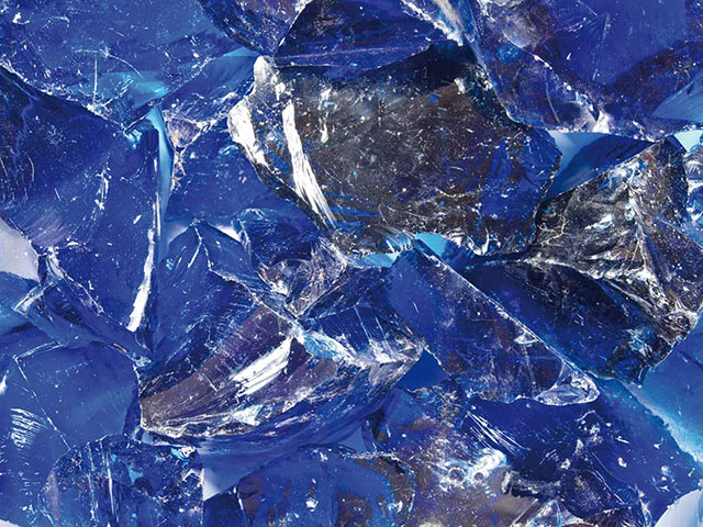 Glasbrocken Beeren-Blau