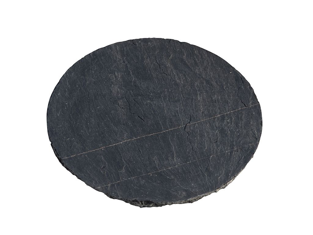 Schiefer-Trittpl. Graphit-Schwarz Ø 50cmxH2cm 1Stk ca11,4kg