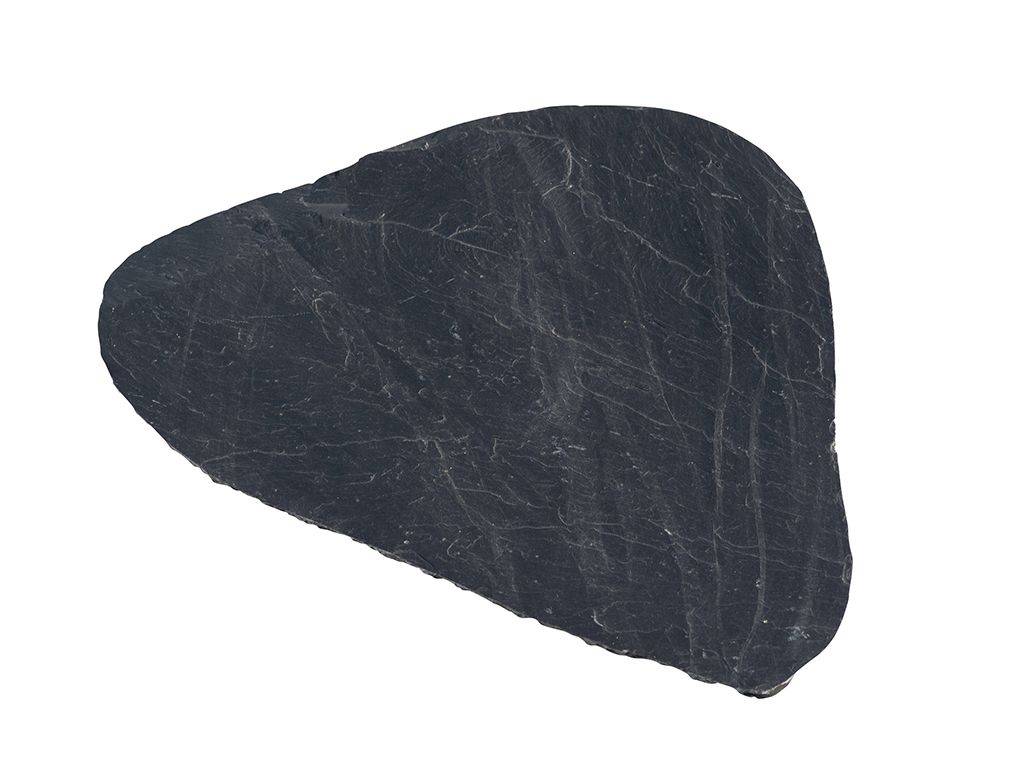 Schiefer-Trittpl. Graphit-Schwarz Ø 30-50cmxH2cm 1Stk ca6kg