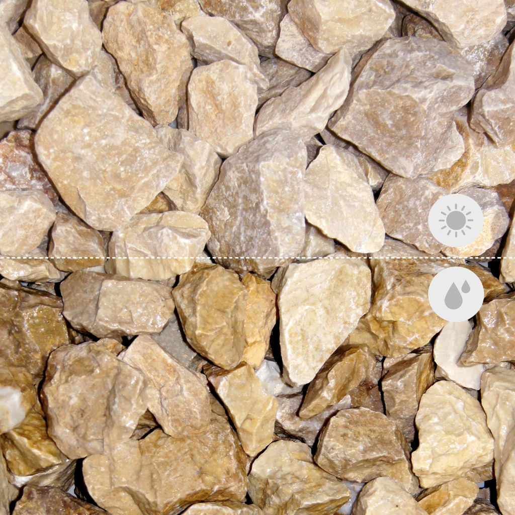 Bruchsteine gold-ocker 30-60 mm 25 kg