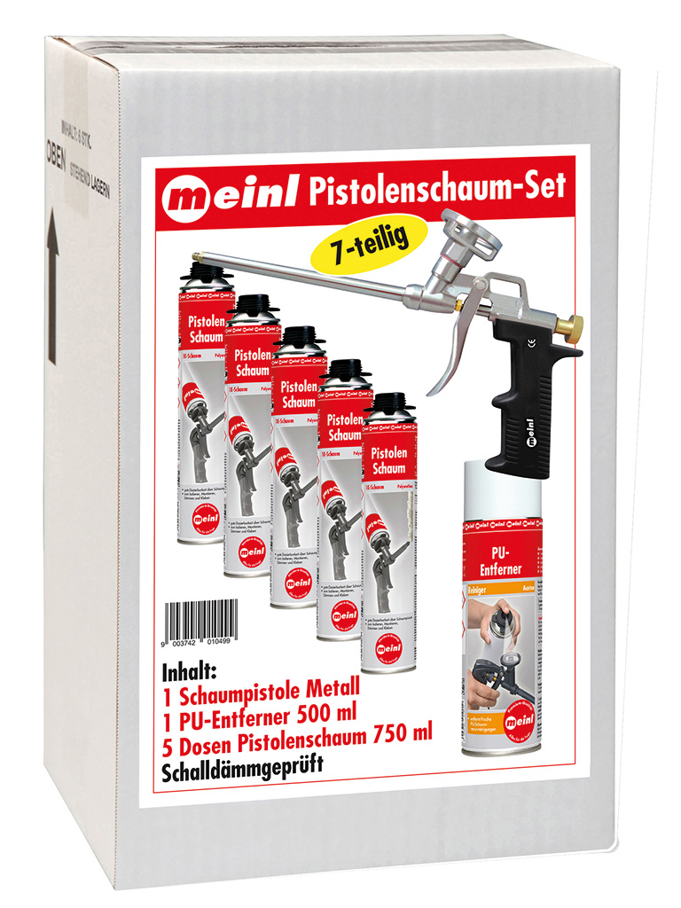 Pistolenschaum-Set 7-teilig 1-K-Polyurethanschaum