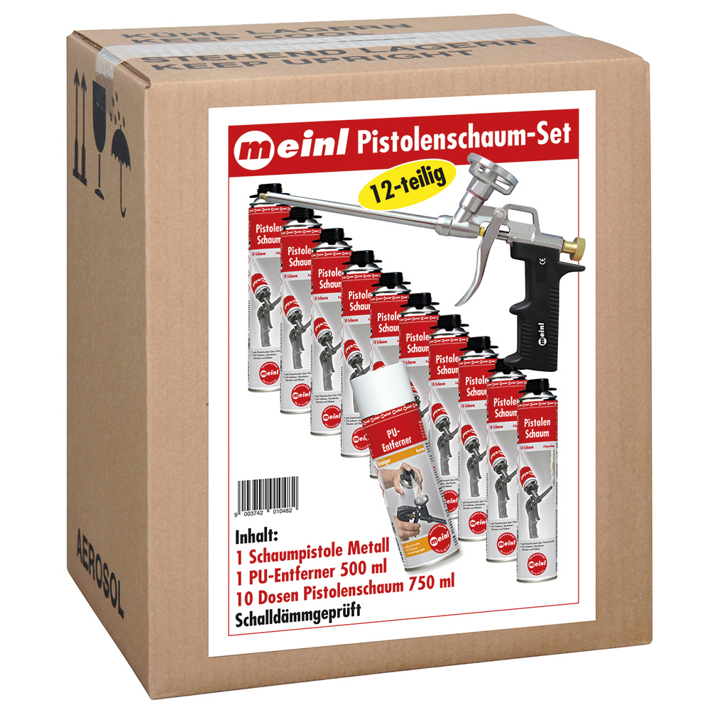 Pistolenschaum-Set 12-teilig 1-K-Polyurethanschaum