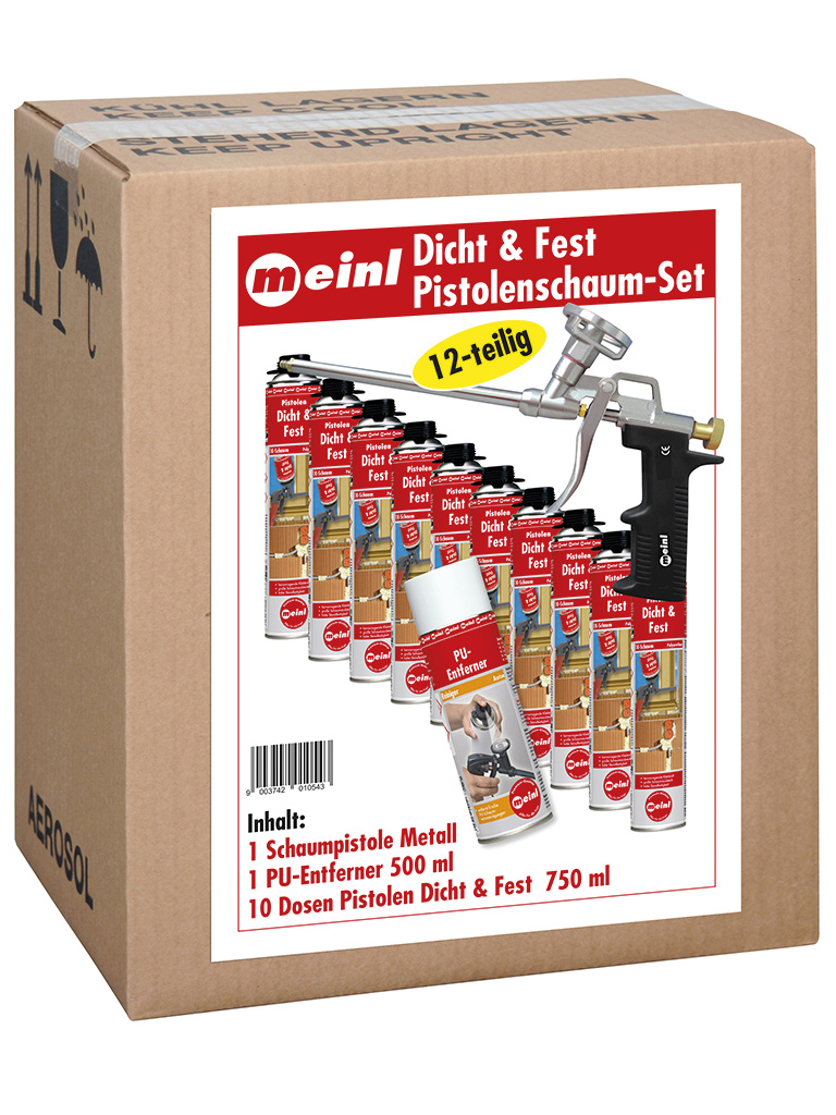 Pistolen Dicht & Fest 12er-Montageset 1-K-Polyurethanschaum