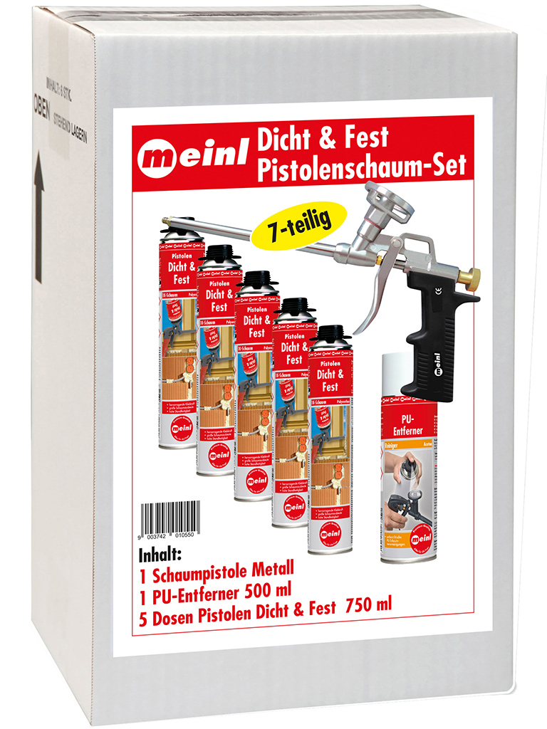 Pistolen Dicht & Fest 7er-Montageset 1-K-Polyurethanschaum