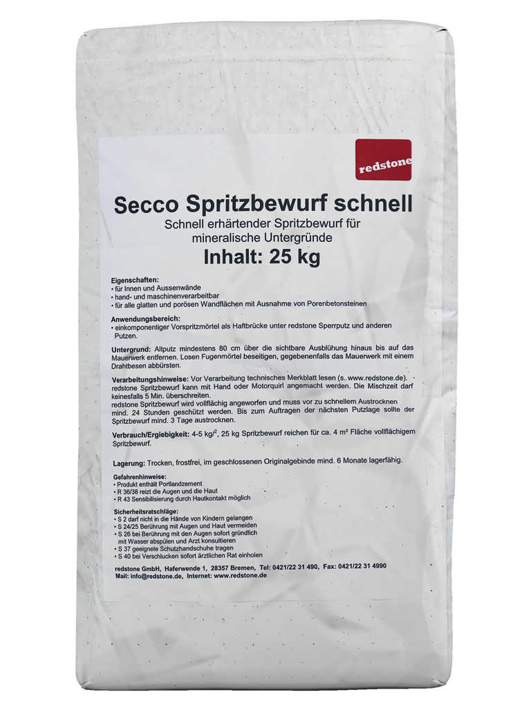 Secco Spritzbewurf schnell 25 kg Sack