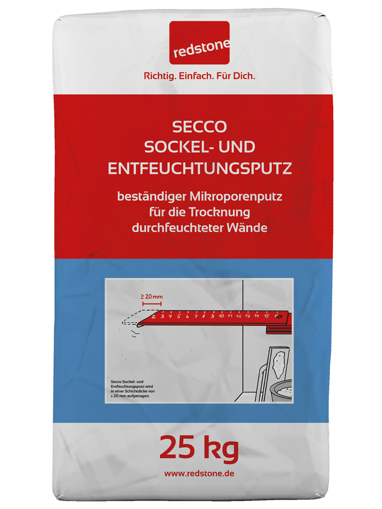 Secco Sockel- und Entfeuchtungsputz 25 kg Sack