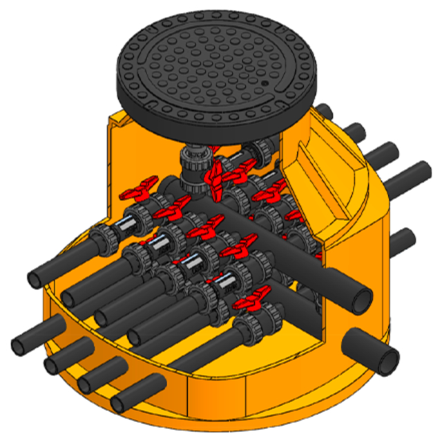 Verteilerschacht XS für 2 bis 8 Solekreise
