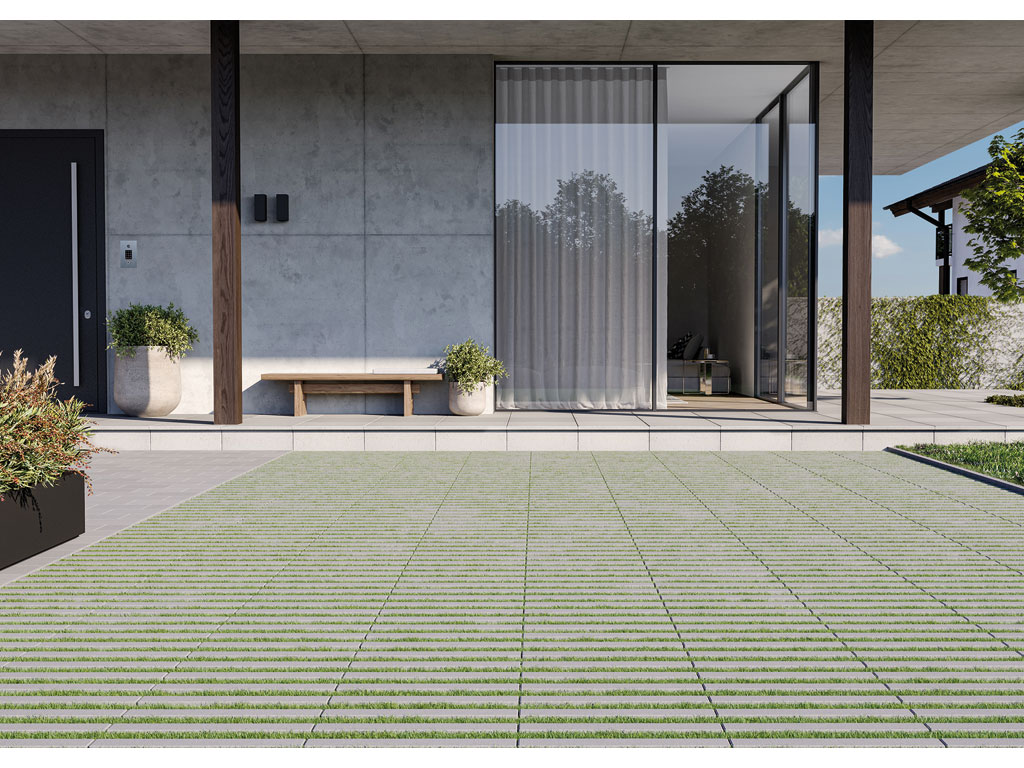 Rasenplatte Verde 49,9x24,9x10 cm grau